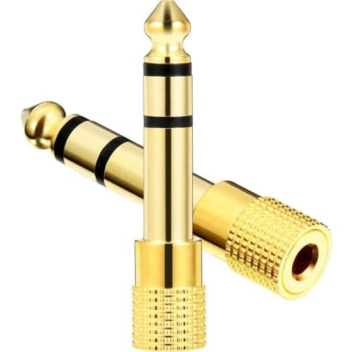 1 Piece 6.35mm Jack to 3.5mm Male to Female Plug Connector Headphone Amplifier Audio Adapter Microphone AUX 6.3 3.5 mm Converter