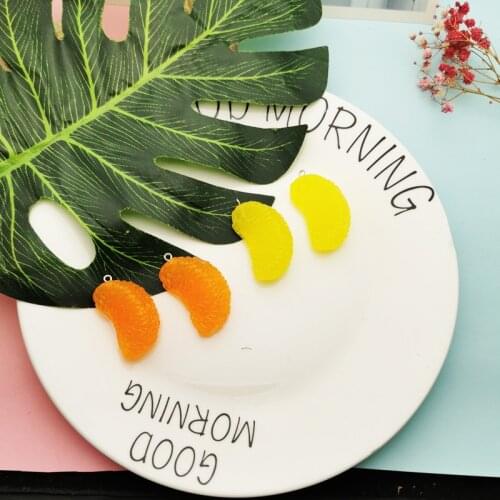 10pcs 3D Orange Slices Resin Charms Pendant DIY Earring Tangerine Dangle Fit Fashion Jewelry Finding Accessories 43*23mm YZ756