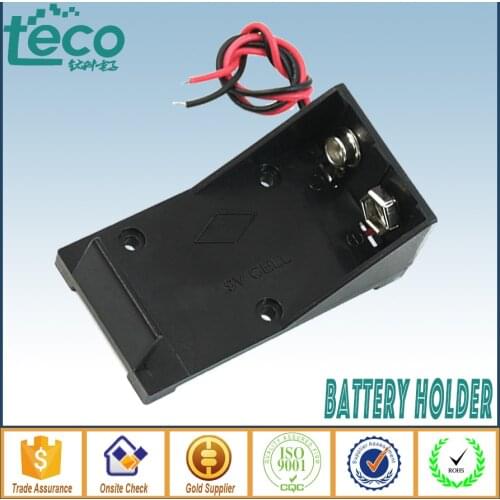 10pcs/lot Single Slots 1x 9V Battery Clip Holder Case Box with Wire Leads DIY TBH-9V-A-W