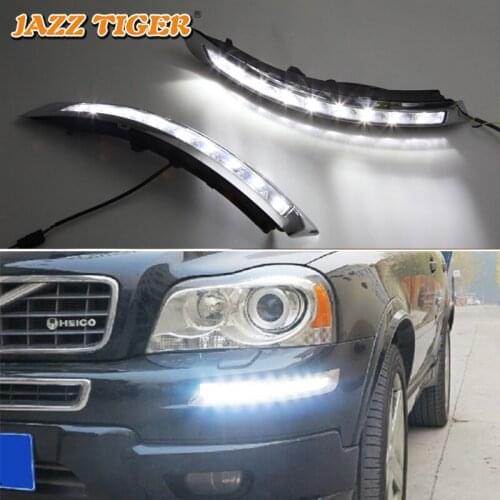 12V Daytime running lights For Volvo XC90 2007 2008 2009 2010 2012 2013 Drl with turn signals LED For cars auto Fog headlights