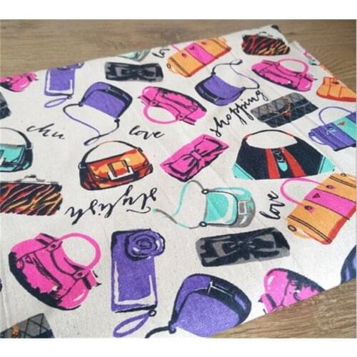 150 cm X 50 cm colorful bag printed crafts fabric hot sale linen fabric for tablecloth/curtains