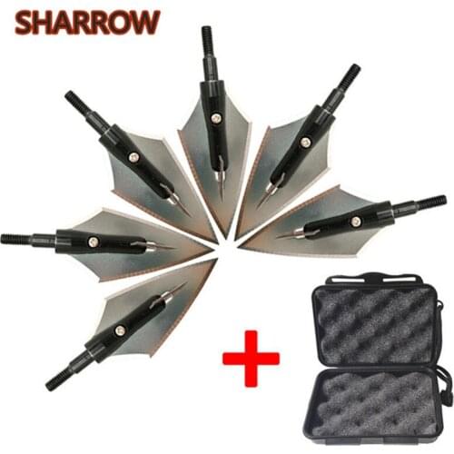 3/6pcs 4 Blade Arrowhead Archery 160grain Broadhead Carbon Fiberglass Arrow Shooting Insert Point Tips for Hunting Accessories