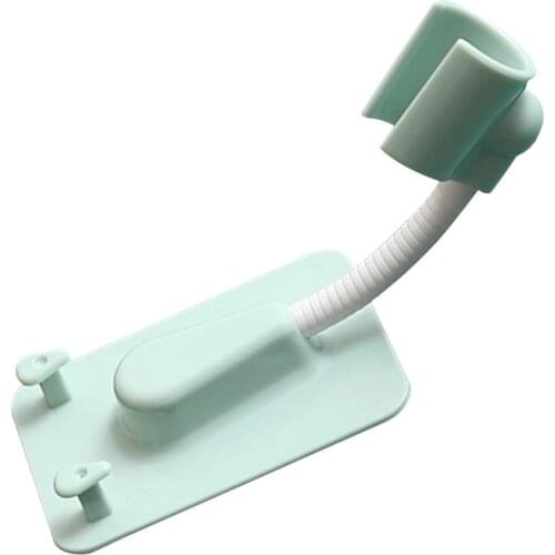 360° Shower Head Holder Adjustable Self-Adhesive Showerhead Bracket Wall Mount With 2 Hooks Stand SPA Bathroom Universal ABS 1pc