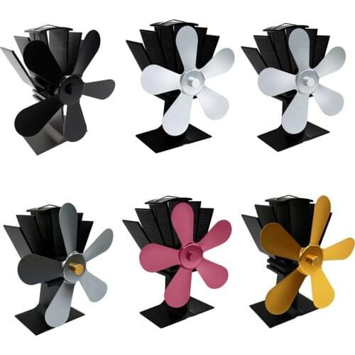 5 Self-Powered Wood Stove Fan Ultra Quiet for Stove Fireplace