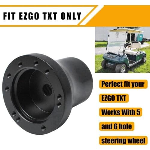 EZGO Steering Wheel Adapter Golf Cart Steering Wheel Adapter for EZGO TXT / RXV Golf Carts Mounting Adapter Black