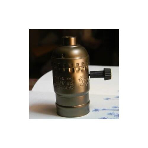 Aluminum Vintage Light/Lamp Holder Knob/Zipper Switch E26/E27 Screw 110V 220V