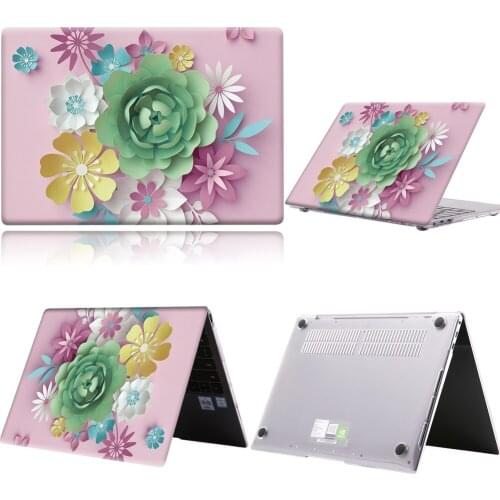 Laptop Case For Huawei MateBook 13/13 AMD Ryzen/14/D14/D15/X 2020/X Pro/Pro 16.1/Honor MagicBook 14/15 3D Art-green Flower Shell
