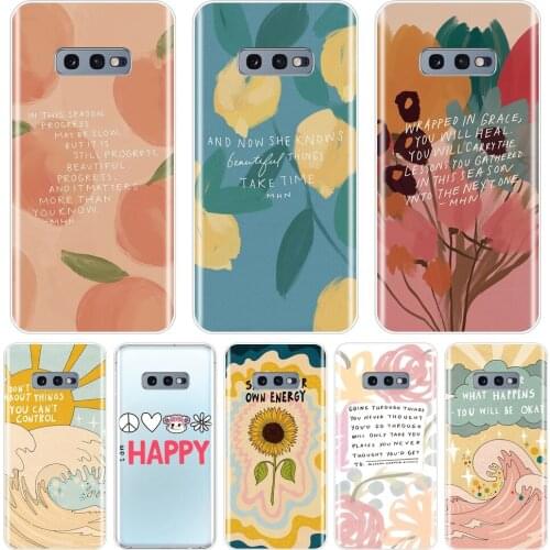 Case For Samsung Galaxy S10 Plus 5G 10E Aesthetic Flower Peach Art Wave Cover For Samsung Galaxy Note 10 Pro Phone Cases