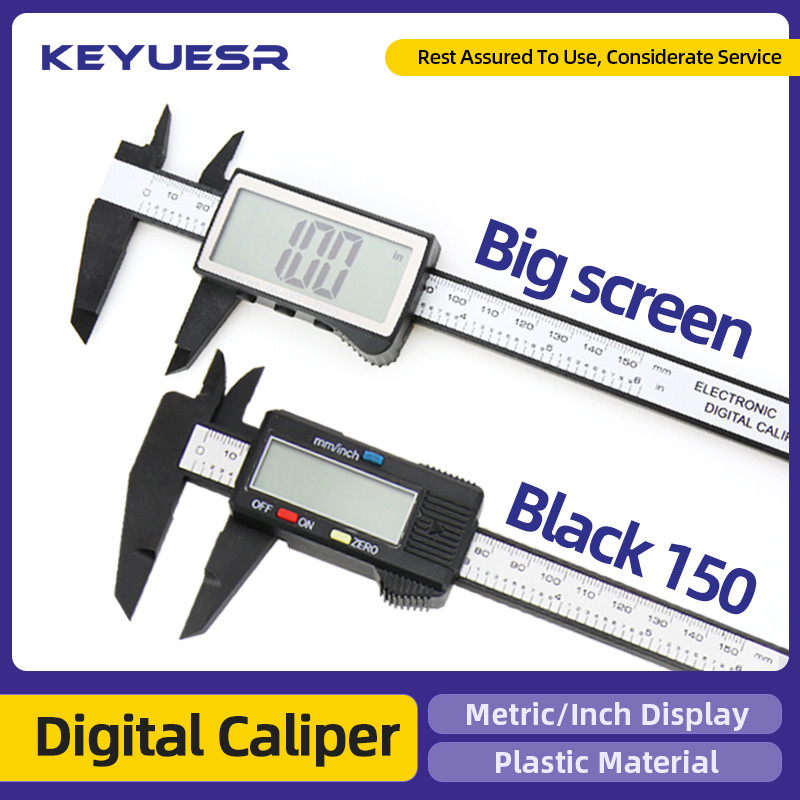 Digital Caliper Measure Carbon Fibre Vernier Calipers Plastic Electronic Gauge Instrument Micrometer Depth Ruler Measuring Tools