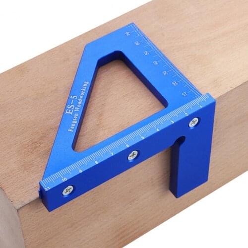 ES-5 Multifunction Woodworking Scriber Ruler 3D Miter Angle Ruler Marking T Ruler Square Layout 45/90Degree Measuring Aluminum