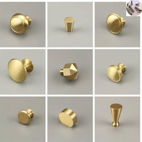 HQ Solid Brass Dresser Knobs Drawer Pulls Handles Cabinet Door Knob Handle Pull Antique Kitchen Hardware Single Hole Knob