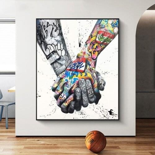 Street Graffiti Art Painting Print On Canvas Art Posters and Prints Wall Art Tattoo Hand Picture for Living Room Home Decor