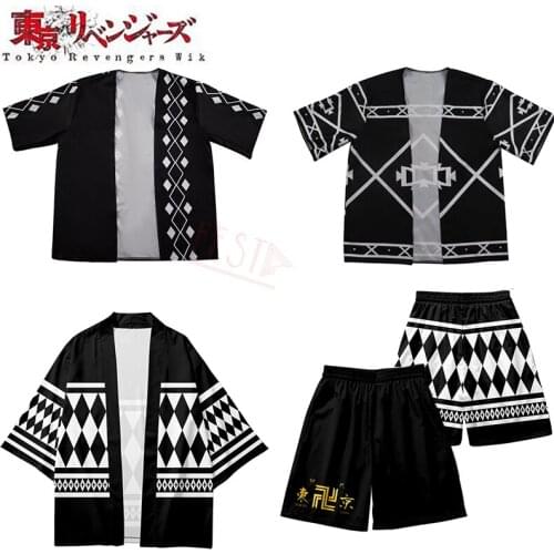 Draken Ken Ryuguji Haori Kimono Cosplay Costume Anime Tokyo Revengers Harajuku Cloak Shorts Halloween Carnival Manji Gang Top