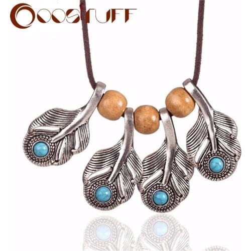 Choker Necklaces Women Statement necklaces & pendants Blue Eye Feathers Woman Necklace collares colar collier Jewelry 2021 New