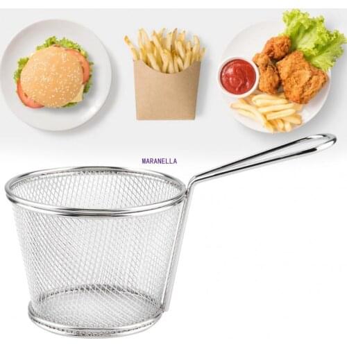 Stainless Steel Chips Deep Fry Baskets Mini Food Presentation Strainer Kitchen Cooking Chef French Fries Basket Colander Tool