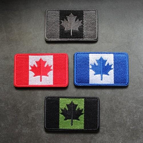 Canadian Flag Maple Leaf Embroidery Patch Tactical National Emblem Appliques Military Canada Badges For Clothes Hat Bag Decor
