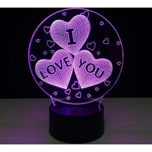 3d 7 Colors Table Lampe Valentines Day Gift 3d Lamp Led Night Light Touch Sensor Luminarias Fixtures Lamparas Veilleuse
