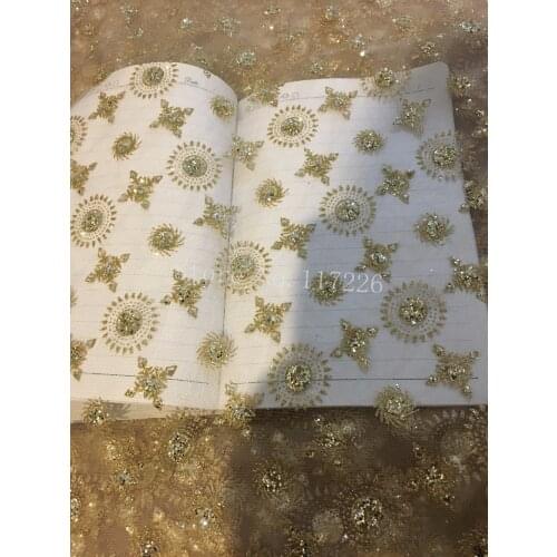 NEW design glitter sequins French lace fabric JRB-18796 African tulle glitter lace for bridal dress