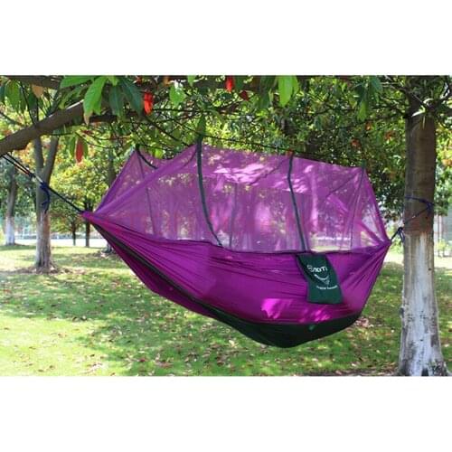 Outdoor Portable camping Mosquito net sleeping hammock High strength parachute Fabric double hanging bed 10pcspcs