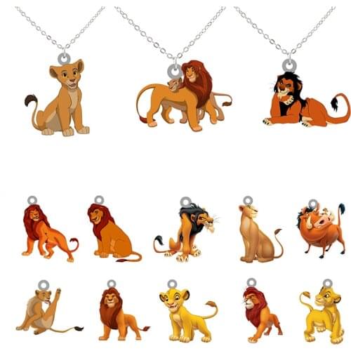 Disney The Lion King Animated Character Necklace Mighty And Mighty Lion Cartoon Necklace Necklace Acrylic Epoxy Necklace