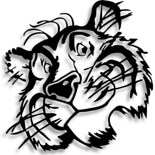 Car Stickers Personalized Tiger Hat Car Stickers Car Decoration Decals Creative Sunscreen Waterproof Black and White, 30cm*29cm