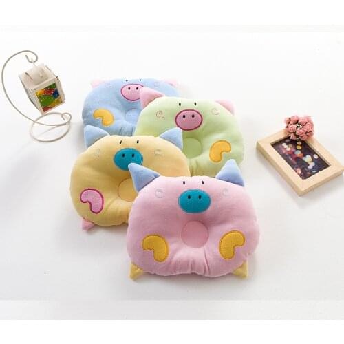 1X Cartoon pig Plush Toys Newborn Baby Infant Support Head Soft Flat Sleeping Cushion Pillow Animal Doll Kids