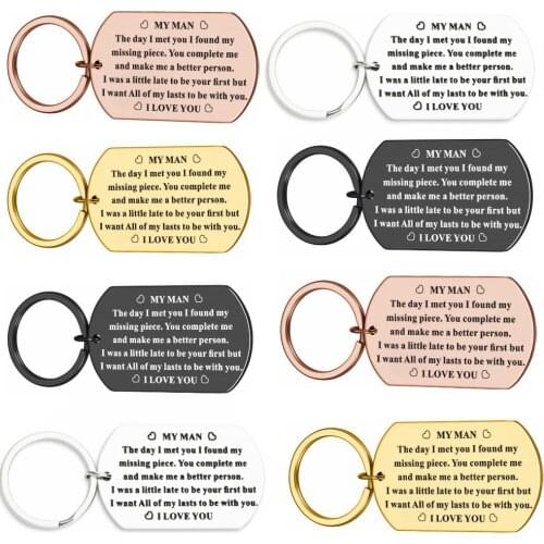 Valentines Day Anniversary Gifts for Him Men Husband To My Man Keychain I Love You Birthday Gifts for Hubby Boyfriend