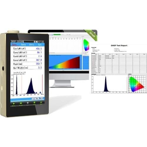 Portable 200-450nm UVA UVB UVC Spectrometer Wavelength Accuracy 0.3nm