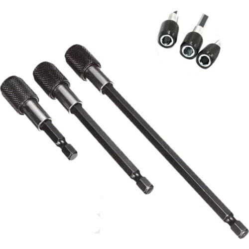 Quick Release Screwdriver 1/4Inch Hex Shank Adjustable Collar Magnetic Extension Bit Holder Quick Change Shank Tool 60/100/150mm