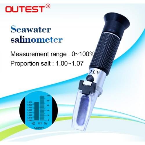 Refractometer Handheld Optical Salinity Meter 0-100% Mariculture Food Seawater Salinity Refractometro Brix Salt 1.0~1.07