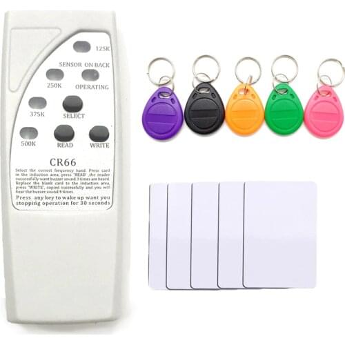 Handheld RFID Copier Writer Duplicator Programmer RFID Card Reader + EM4305 T5577 Rewritable ID Keyfobs Tags Coins