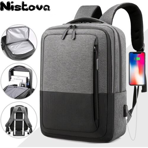 Multifunctional Mens Backpack New Nistova Notebook USB External Charging Anti-theft Waterproof Outdoor Travel Fashion Leisure