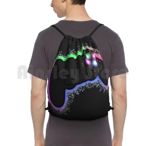 Gaming Controller Splash Art ( Ps4 ) Backpack Drawstring Bag Riding Climbing Gym Bag Playstation Ps4 Ps3 Ps2 Ps1 Playstation