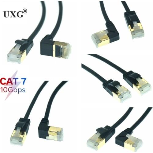 90 Degree Up Down CAT6 CAT7e UTP Ethernet Network Cable Male to Male RJ45 Patch LAN Short cable For Laptop ADSL Modem 30CM 1ft