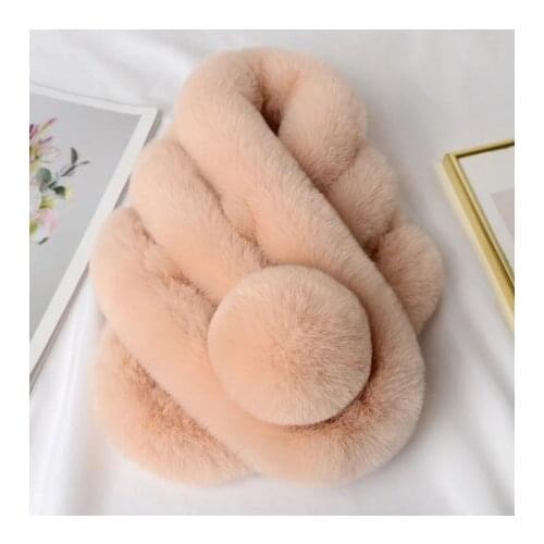 Winter Female Scarf Luxury Faux Fur Warm Scarf Fashion Soft Plush Thicken Snood Scarves Shawl for Adult Kids Women Girls