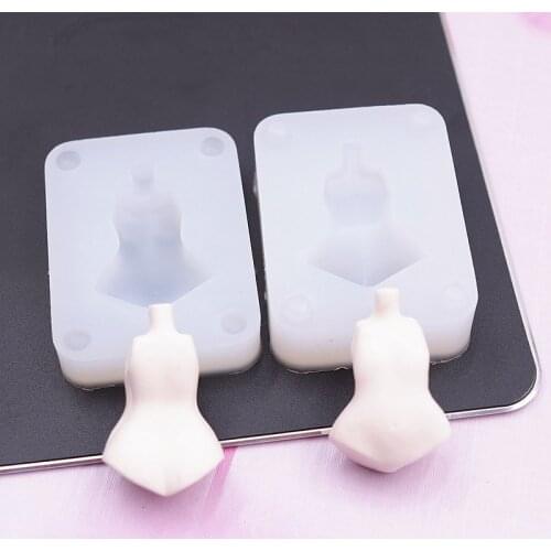 Soft clay female body mold super light clay cartoon Q version body silicone mold DIY hand doll doll making tool