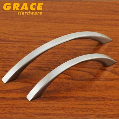Modern Nickel Brush Furniture Fashion Wardrobe Knobs Cabinet Drawer Cabinet Door Handle (C.C:96mm,L:120mm)