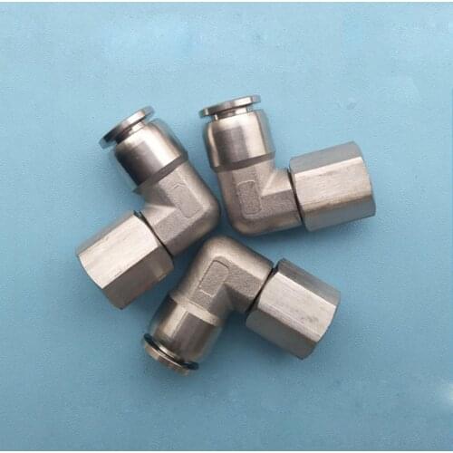 304 Stainless Steel 1/8" 1/4" 3/8" 1/2" BSP Tube 4mm 6mm 8mm 10mm 12mm 16mm Pneumatic Female Elbow Connector Push In Fitting