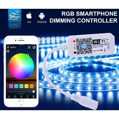 Smart WiFi Controller LED Strip RGB Color Music Changing App Wireless Dimming Control Voice Control Works With Alexa Google Home