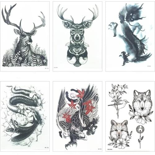 Temporary waterproof tattoo of Shangku animals on the Chinese Zodiac 21X15 CM