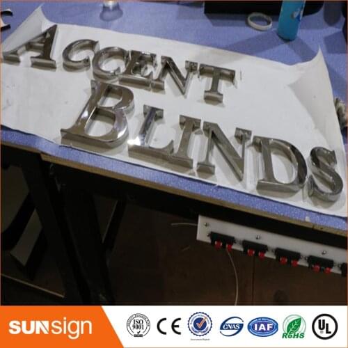 Custom made 3d letters polished/mirror/chrome stainless steel letters