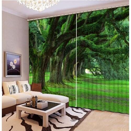 3D Rideau Photo Customize Size Green Tree Curtains For Bedroom Curtains For Living Room 3D Curtains Window Curtain