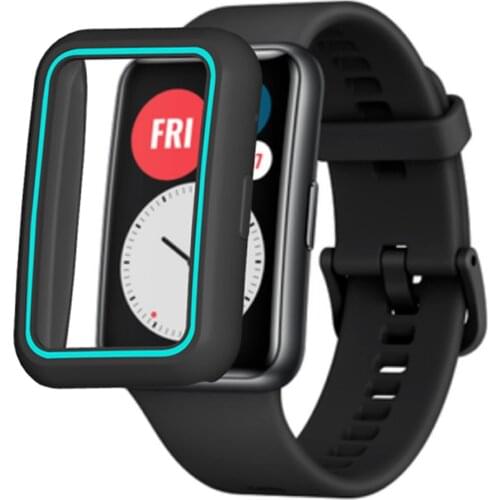 Anti-scratch Full Edge Smart Bracelet Protective Case Cover TPU Case For HUAWEI Watch Fit Band Full Coverage Film Soft TPU Case
