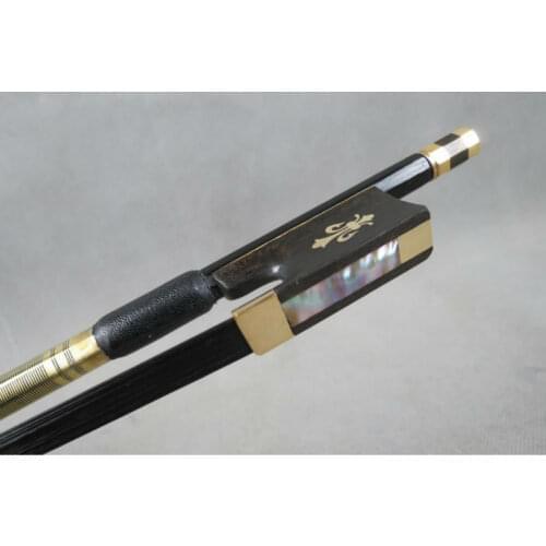 1Pc Strong Carbon fiber viola bow 4/4 good balance nataul black Horsehair ebony frog copper fittings