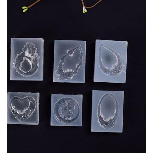 1pcs UV Resin Jewelry Liquid Silicone Mold Hollow Charms Pendant Resin Molds For DIY Jewelry Making Accessories