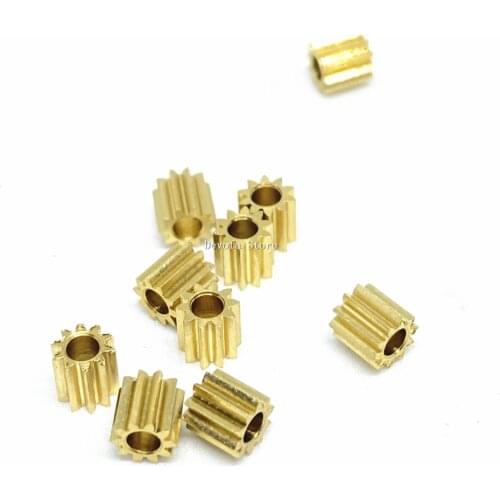 10x Mini copper brass gear 0.3M 10T Teeths mini 1.48 1.5mm 1.98 2mm bore diameter Toys Model DIY