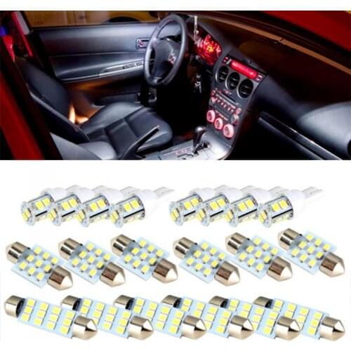 20pcs White LED Light Interior Car Lights Package Kit for T10 & 31mm Map Dome + License Plate