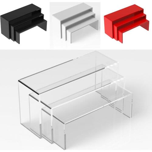 3Pcs 3mm Acrylic Display Stand Mini Figure Storage Rack Jewelry Cosmetic Lipstick Nail Polish Makeup Shelf Holder Organizer