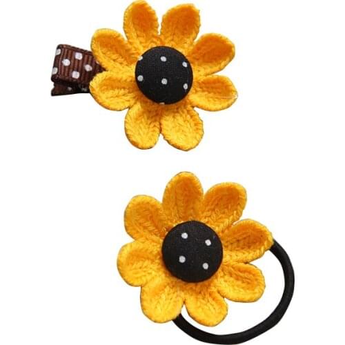 Pet Cats Grooming Accessories Clips pet dog cat Hair bow HairpinSunflower flower headdress hair ornament 30pcs/lot