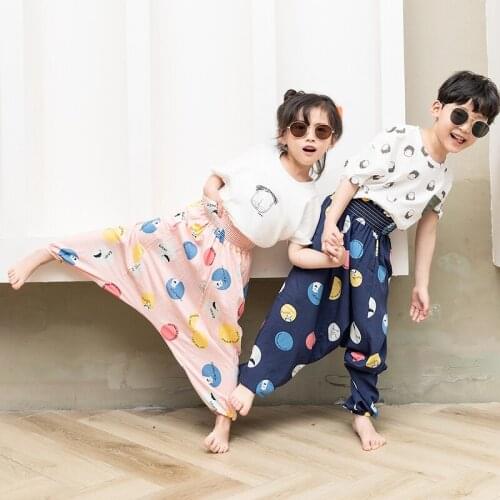 Childrens mosquito pants summer pure cotton loose and breathable outer wear fashionable boys and girls baby cool casual pants